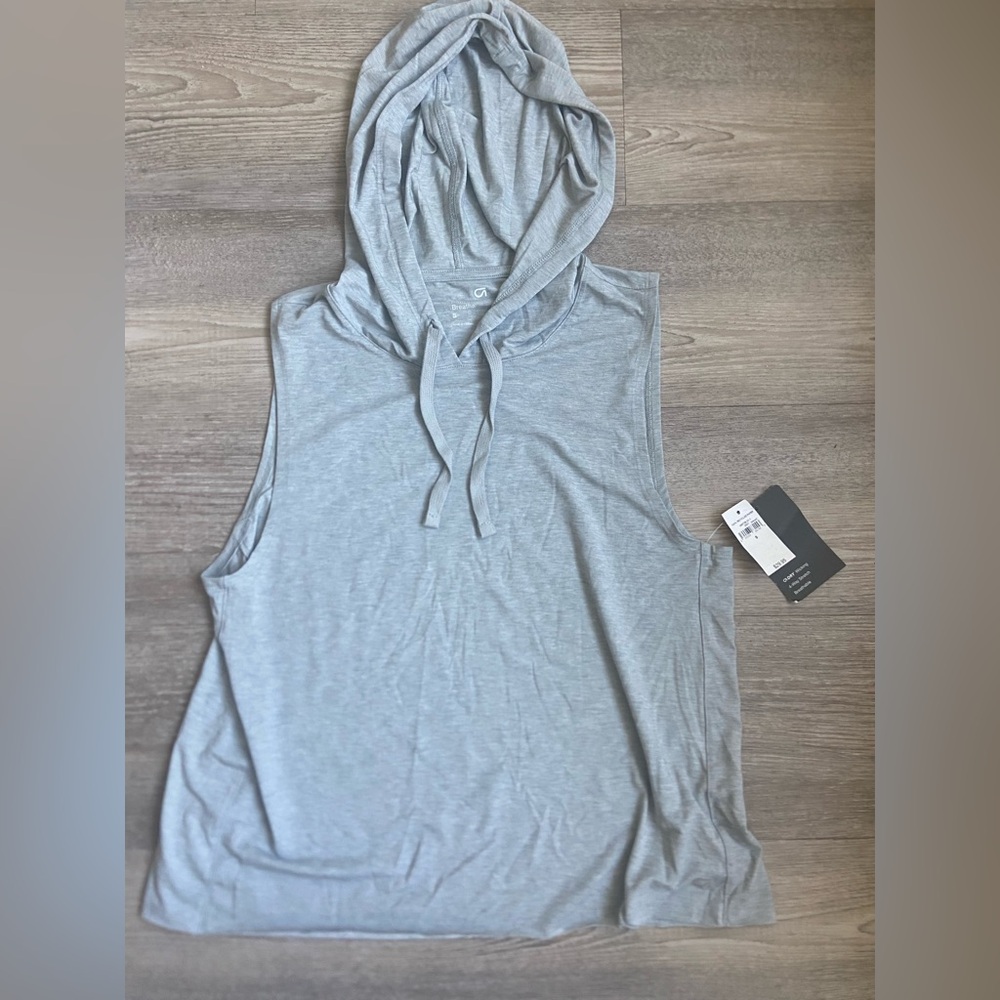 NWT GAP Light Gray Active Sleeveless Hoodie